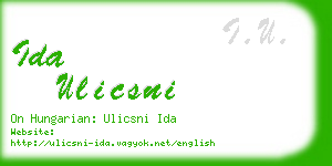 ida ulicsni business card